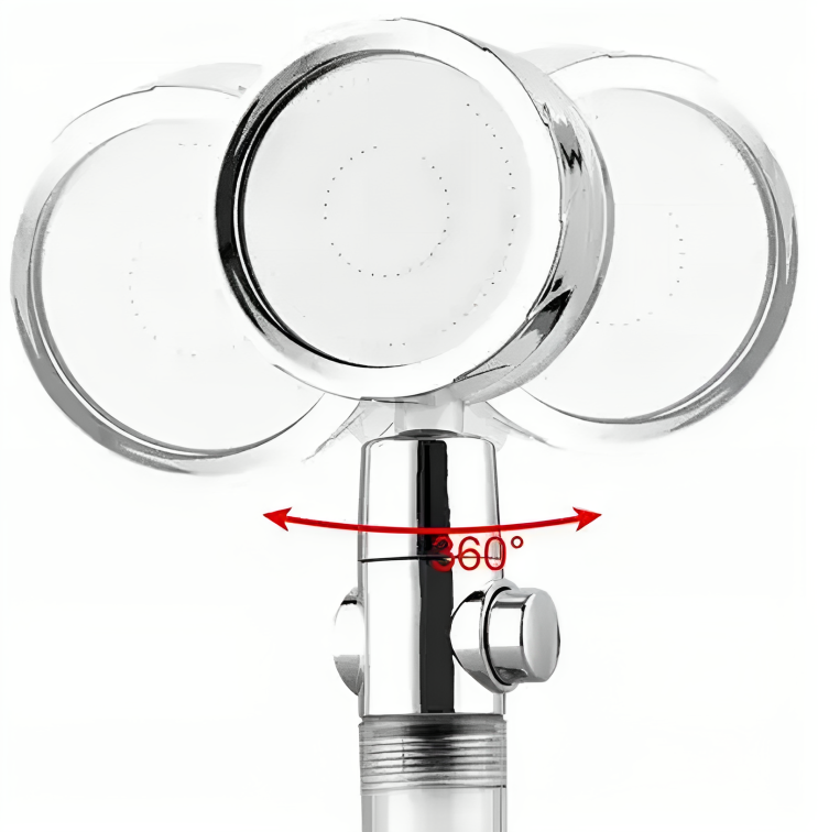 Cap de Dus Turbo Rotativ cu elice idealSTORE, Comutator ON/OFF, G1/2, Ajuta la filtrarea apei, Materia ABS, Include o duza rotativa 360, Simplu de utilizat