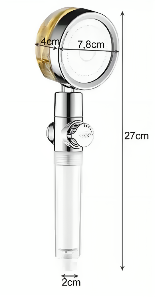 Cap de Dus Turbo Rotativ cu elice idealSTORE, Comutator ON/OFF, G1/2, Ajuta la filtrarea apei, Materia ABS, Include o duza rotativa 360, Simplu de utilizat