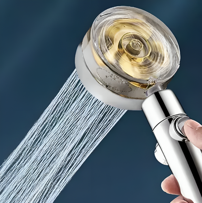 Cap de Dus Turbo Rotativ cu elice idealSTORE, Comutator ON/OFF, G1/2, Ajuta la filtrarea apei, Materia ABS, Include o duza rotativa 360, Simplu de utilizat