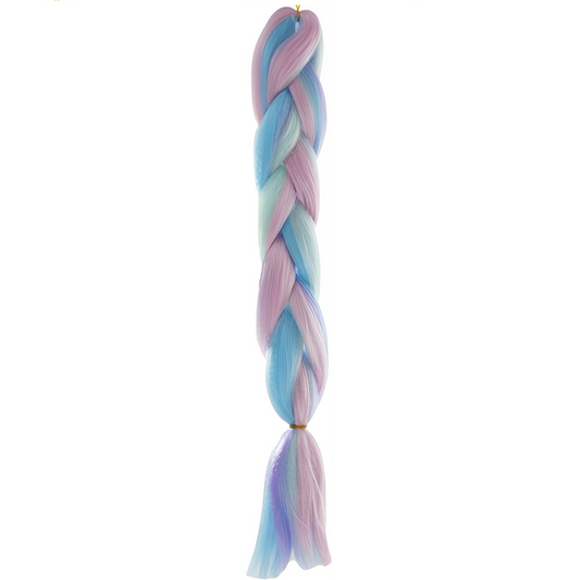 Extensie de Par Sintetic Ombre Blue IdealStore, Pentru impletituiri sau Cozi, Lungime 60 cm, Greutate 100g, Rezistenta la radiatii UV si temperaturi ridicate, Se pot coafa cu placa, ondulatorul sau peria