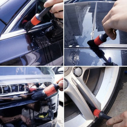 Set 5 Pensule idealSTORE Pentru Detailing si Curatare Interior-Exterior Auto, 5 Dimensiuni diferite pentru curatarea, Caroseriei, Ventilatie, Tapiterie, Bord si Spatii Greu Accesibile, Laveta moale din Microfibra