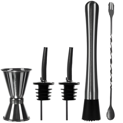 Set Cocktail Shaker Sweet Dream IdealStore, 6 Elemente, Shaker 700 ml, 2xPicurator, Tamper, Lingura de bar, Masura, Perfect Pentru Iubitorii de Coktail, Dimensiune 25 x 9 cm, Otel Inoxidabi, Argintiu