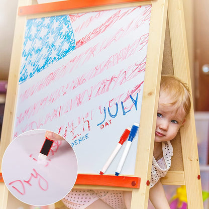 Set 12 Markere idealSTORE cu Stergere Uscata cu Magnet, Dimensiuni 11,5 x 1,2 cm, Miros Redus, NON-TOXIC, Include 6 culori, Albastru, Galben, Rosu, Negru, Roz si Verde, Utilizati pe diverse suprafete, Sticla, Ceramica, Metal sau Plastic