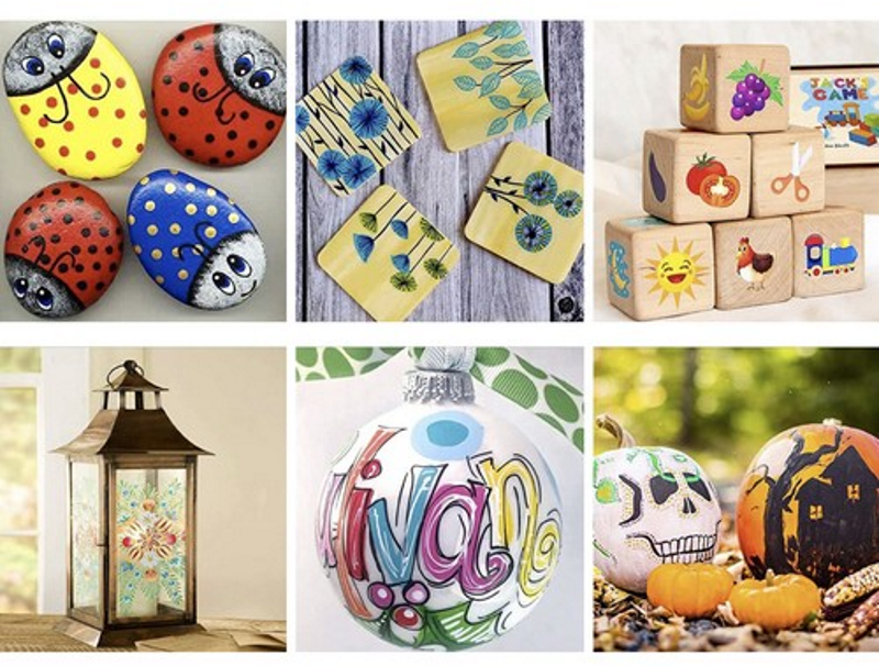 Set 12 Markere Acrilice idealSTORE, Dimesiuni 13, 5 x 1 cm, NON-TOXIC, Fara Miros, Uscare Rapida, Varf de Nylon, Extrafin de 0, 7 mm, Include 12 culori, Utilizati pe diverse suprafete, Roci, Metal, Ceramica, Lemn, Plastic, Panza, Tesatura, Hartie, Argila