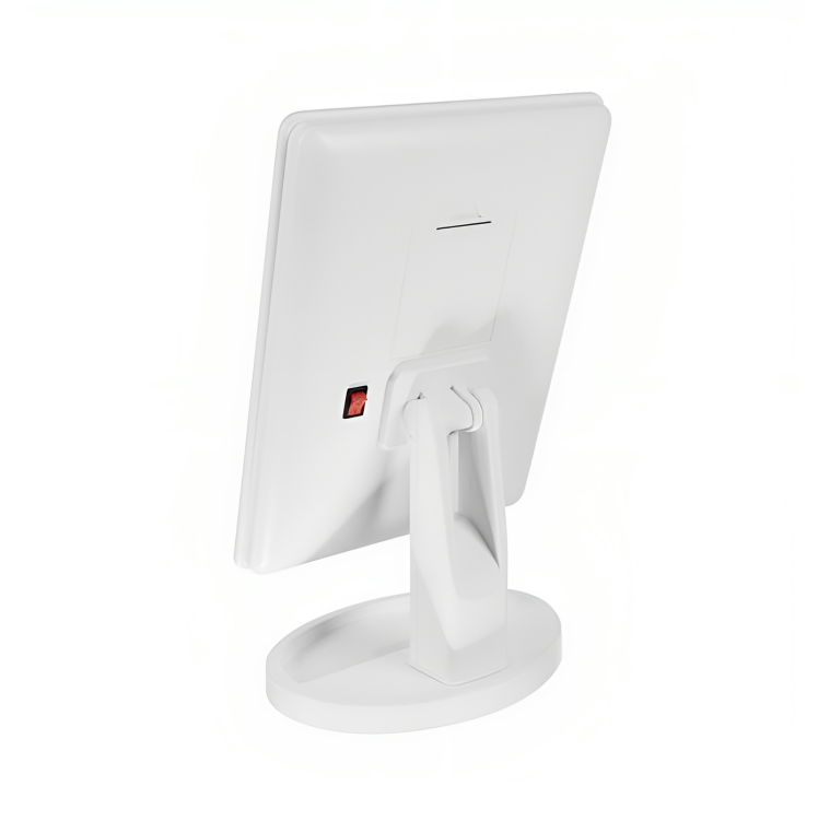 Oglinda Cosmetica idealSTORE cu Iluminare LED, include 22 de Led-uri Puternice, Functie pentru Reglarea Intensitatii luminii, Reglarea inclinarii Oglinzii pana la 180, Alimentare pe baterii sau la Retea, Baza Stabila