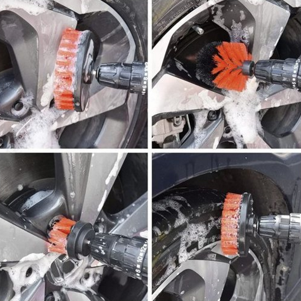 Set 18 Piese Detailing Auto idealSTORE, Elemente de Caroserie, Bord, Jante, Include 5 Pensule Detaliere, 3 Perii, Burete Aplicator, Manusa, Perie Tripla Grilaj, Laveta Moale Microfibra, Curatare Interior-Exterior, Husa pentru Depozitare