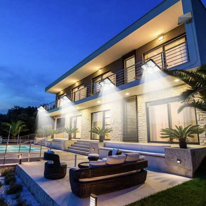 Lampa Solara cu Telecomanda idealSTORE, Dimensiuni 36, 5 x 23 x 4, 5 cm, Compusa din 4 segmente de 55 de diode SMD, Senzor de Miscare 5m, WATERPROOF, 4 Moduri de Operare, Material ABS + plastic, Unghi de iluminare 120, Putere 8W