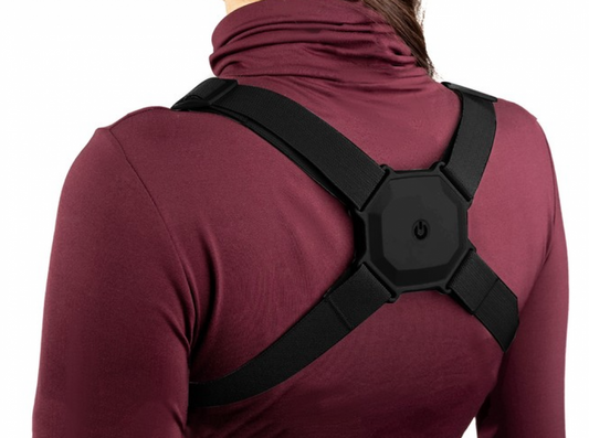 Corector de Postura cu Senzor Inteligent idealSTORE, Pentru Indreptare Spate, Umeri, Coloana, Suport Ortopedic, Marime Reglabila, Centura Elastica, Baterie Incorporata 500 mAh, Material ABS