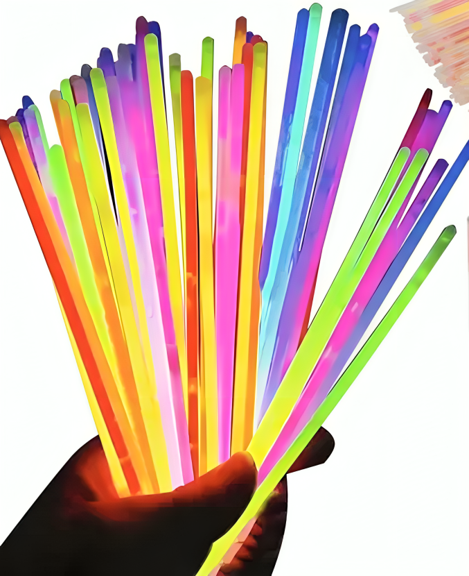 Betisoare Luminioase Fluorescente idelSTORE, Dimensiune: 20 x 0,5 cm, Include 100 de Bucati in 8 Culori diferite, Rezistente la Apa, Autonomie 10-14 ore, Perfect pentru Petreceri, Cluburi, Nunti, Zile de nastere, Concerte