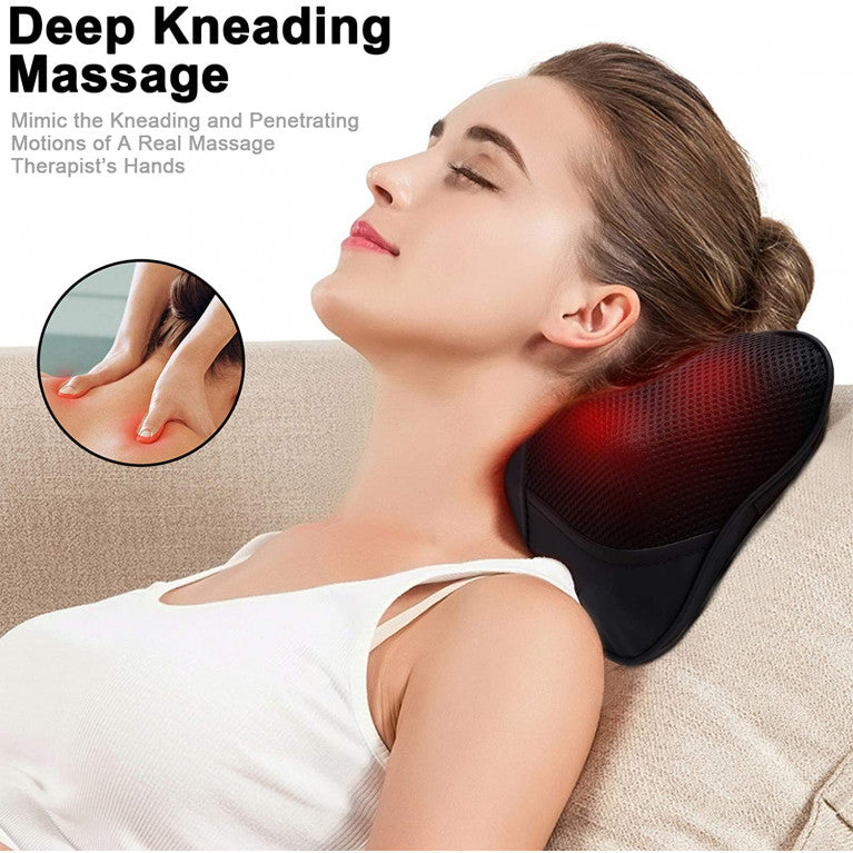 Perna de Masaj Electrica Profesionala idealSTORE, Echipata cu 2 Capete cu cate 2 Mingi de Masaj, Piele Ecologica de Inalta Calitate si Micro Plasa, 2 Moduri de Operare, Functie de Incalzire, 2 Surse de Alimentare, Echipat cu Curea pentru Fixare