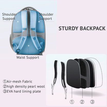 Rucsac idealSTORE Pentru Transport Animale Talie Mica, Dimensiuni 41 x 35 x 24 cm, 9 Orificii Mari de Ventilatie, Impermeabil, Geam Transparent, Maner si Curele pentru Transport, Durabil si Usor de Curatat, Sarcina 10 Kg