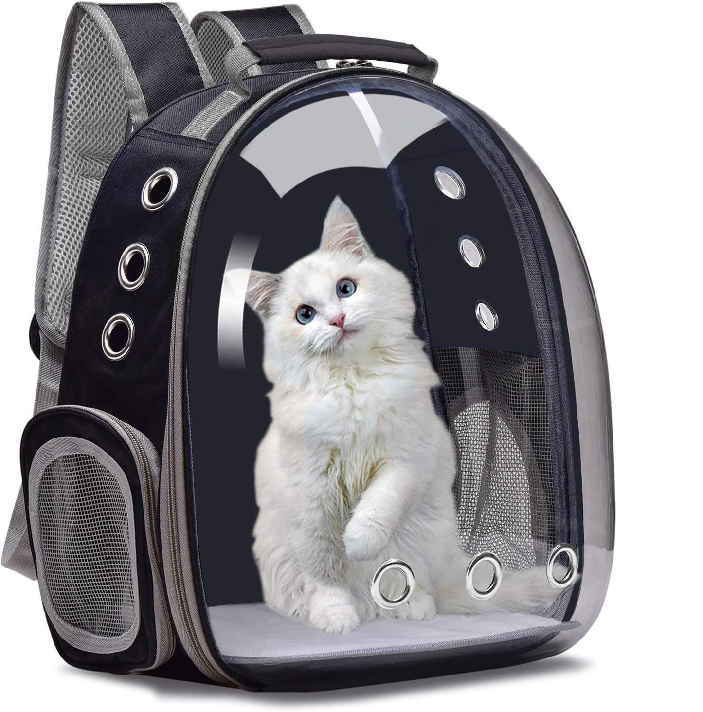 Rucsac idealSTORE Pentru Transport Animale Talie Mica, Dimensiuni 41 x 35 x 24 cm, 9 Orificii Mari de Ventilatie, Impermeabil, Geam Transparent, Maner si Curele pentru Transport, Durabil si Usor de Curatat, Sarcina 10 Kg