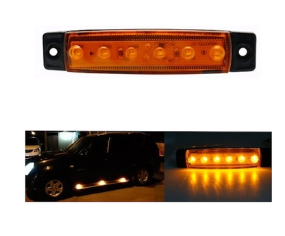 Set 4 Lampi Laterale idealSTORE, LED 12-24V, 9520 mm, iluminare Superioara, pentru Camioane, Remorci, Autobuze, Culoare Portocaliu
