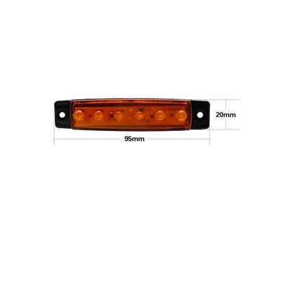 Set 4 Lampi Laterale idealSTORE, LED 12-24V, 9520 mm, iluminare Superioara, pentru Camioane, Remorci, Autobuze, Culoare Portocaliu