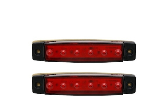 Set 4 Lampi Laterale idealSTORE, LED 12-24V, 9520 mm, iluminare Superioara, pentru Camioane, Remorci, Autobuze, Culoare Rosu