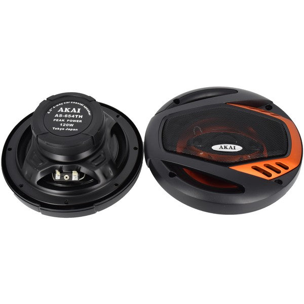 Boxe audio AKAI IdealSTORE 6.5' AS-654TH, Dimensiune 16cm, Putere 120W, Diamentru bobina 25mm, Tweeter 30mm
