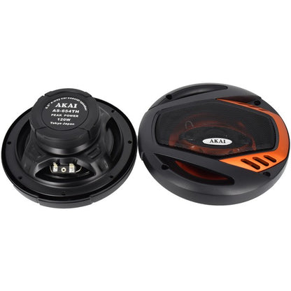 Boxe audio AKAI IdealSTORE 6.5' AS-654TH, Dimensiune 16cm, Putere 120W, Diamentru bobina 25mm, Tweeter 30mm