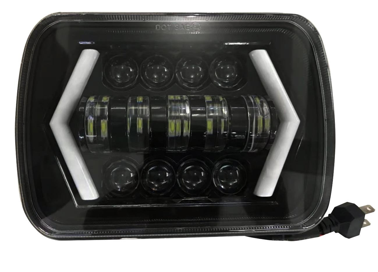 Proiector LED idealStore 39W DRL, 2 faze 12V, Functie de Semnalizare SPT313H4D, Mufa H4, 200x140x70 mm