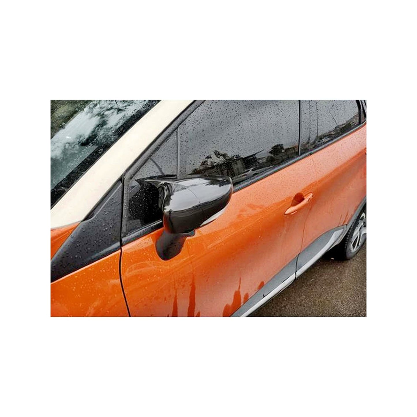 Set 2 Capace Oglinzi tip BATMAN idealSTORE pentru Renault Captur 2013-2019, culoare Piano Black - Negru Lucios, Montaj Usor, Rezistent UV, Material Premium