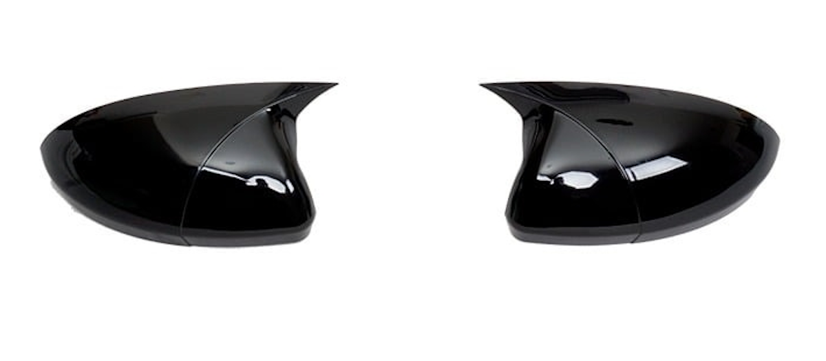 Set 2 Capace Oglinzi tip BATMAN idealSTORE pentru Renault Megane IV 2016->, culoare Piano Black - Negru Lucios, Montaj Usor, Rezistent UV, Material Premium