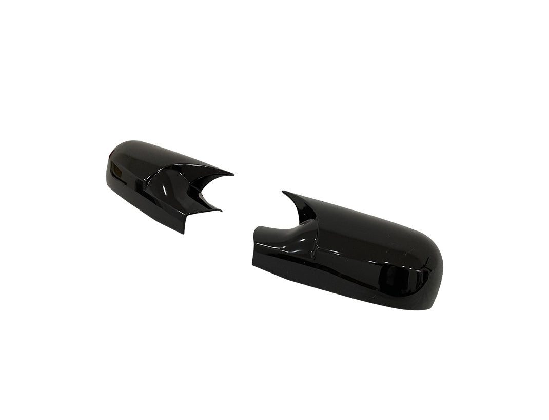 Set 2 Capace Oglinzi tip BATMAN idealSTORE pentru Renault Megane II 2002-2009, culoare Piano Black - Negru Lucios, Montaj Usor, Rezistent UV, Material Premium