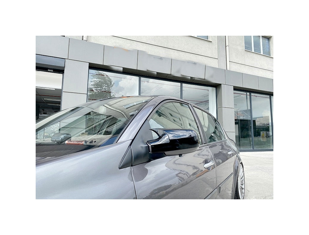 Set 2 Capace Oglinzi tip BATMAN idealSTORE pentru Renault Megane II 2002-2009, culoare Piano Black - Negru Lucios, Montaj Usor, Rezistent UV, Material Premium