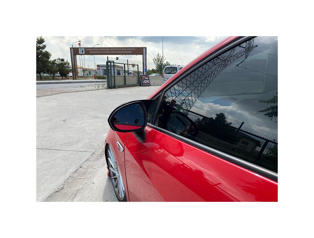 Set 2 Capace Oglinzi tip BATMAN idealSTORE pentru Seat Ibiza IV 2008-2017, culoare Piano Black - Negru Lucios, Montaj Usor, Rezistent UV, Material Premium