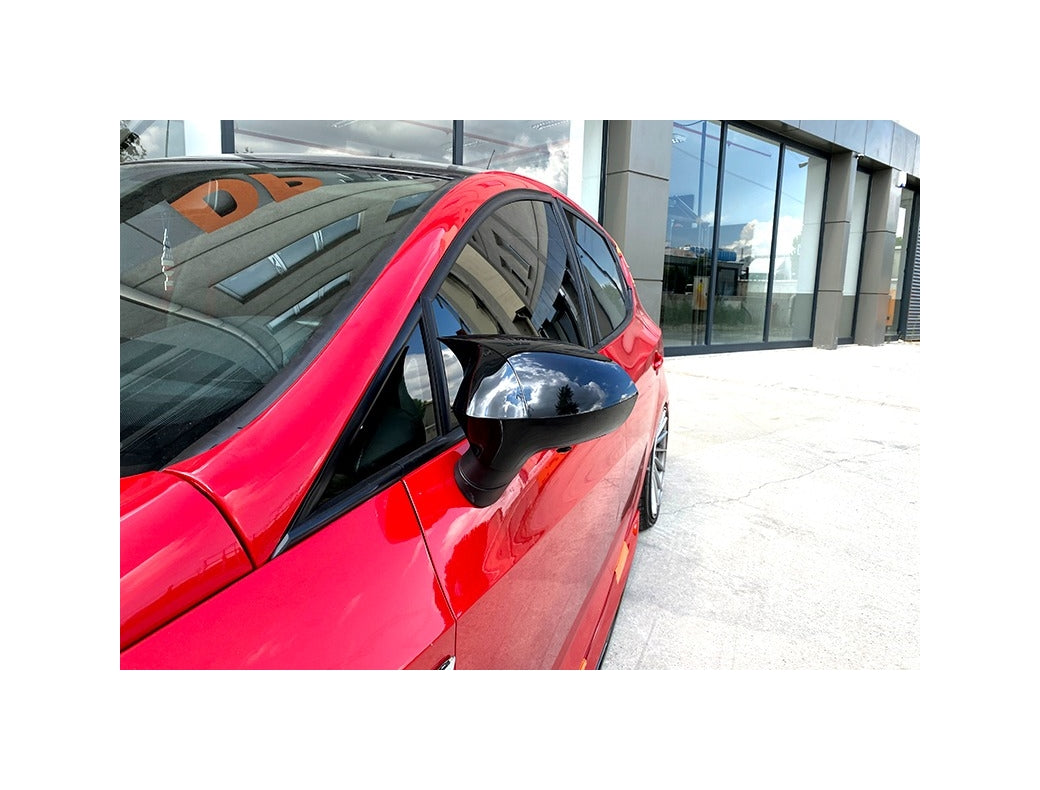 Set 2 Capace Oglinzi tip BATMAN idealSTORE pentru Seat Ibiza IV 2008-2017, culoare Piano Black - Negru Lucios, Montaj Usor, Rezistent UV, Material Premium