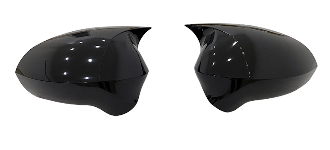 Set 2 Capace Oglinzi tip BATMAN idealSTORE pentru Seat Ibiza IV 2008-2017, culoare Piano Black - Negru Lucios, Montaj Usor, Rezistent UV, Material Premium