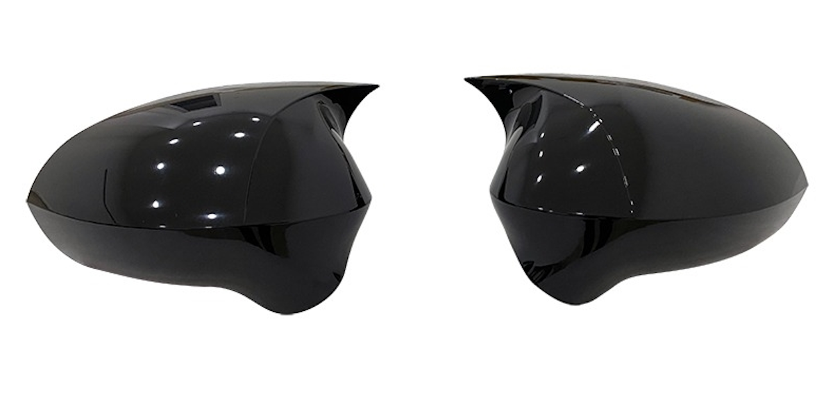 Set 2 Capace Oglinzi tip BATMAN idealSTORE pentru Seat Leon II 2009-2012, culoare Piano Black - Negru Lucios, Montaj Usor, Rezistent UV, Material Premium