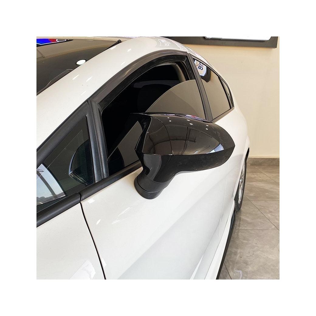 Set 2 Capace Oglinzi tip BATMAN idealSTORE pentru Seat Leon II 2009-2012, culoare Piano Black - Negru Lucios, Montaj Usor, Rezistent UV, Material Premium