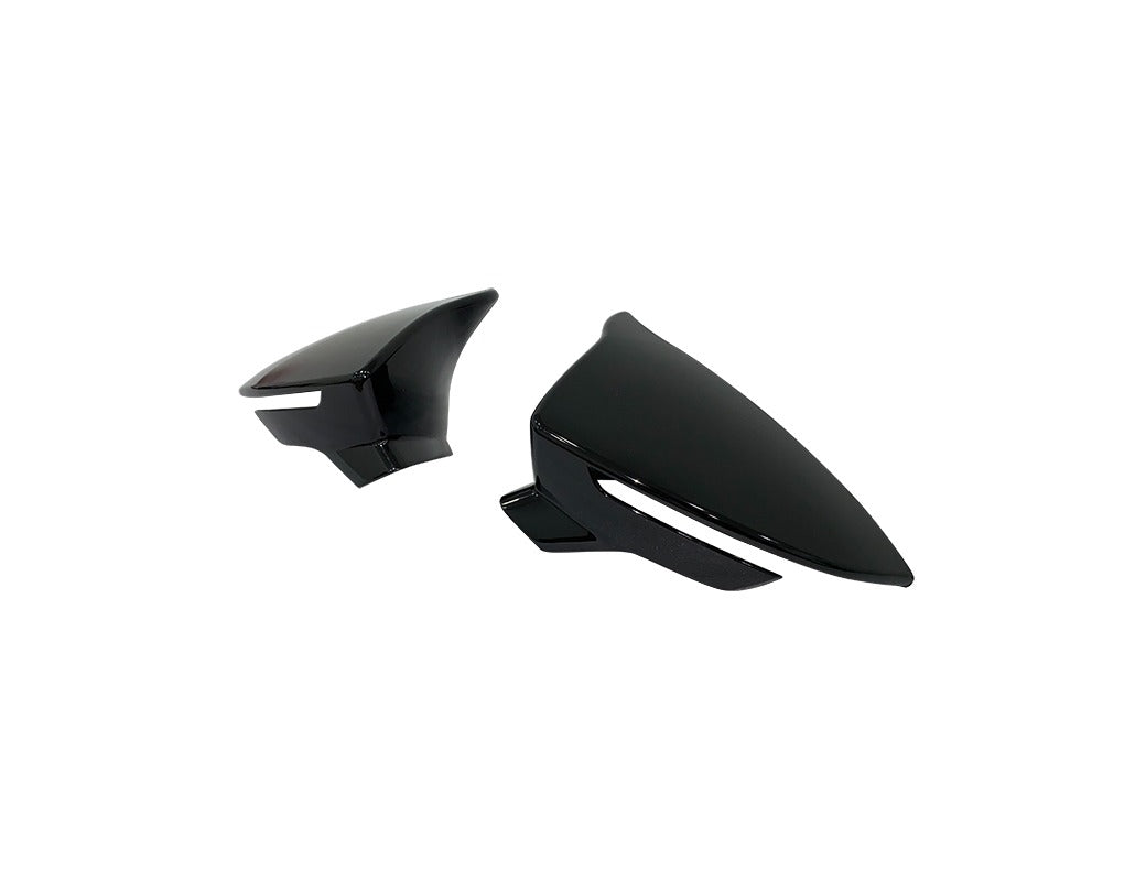 Set 2 Capace Oglinzi tip BATMAN idealSTORE pentru Seat Leon III 2012-2020, culoare Piano Black - Negru Lucios, Montaj Usor, Rezistent UV, Material Premium
