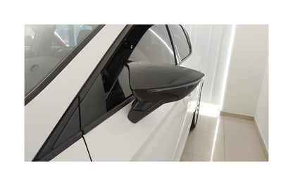 Set 2 Capace Oglinzi tip BATMAN idealSTORE pentru Seat Leon III 2012-2020, culoare Piano Black - Negru Lucios, Montaj Usor, Rezistent UV, Material Premium