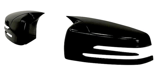 Set 2 Capace Oglinzi tip BATMAN idealSTORE pentru Mercedes Benz Seria E 2017-2020 / W213, culoare Piano Black - Negru Lucios, Montaj Usor, Rezistent UV, Material Premium