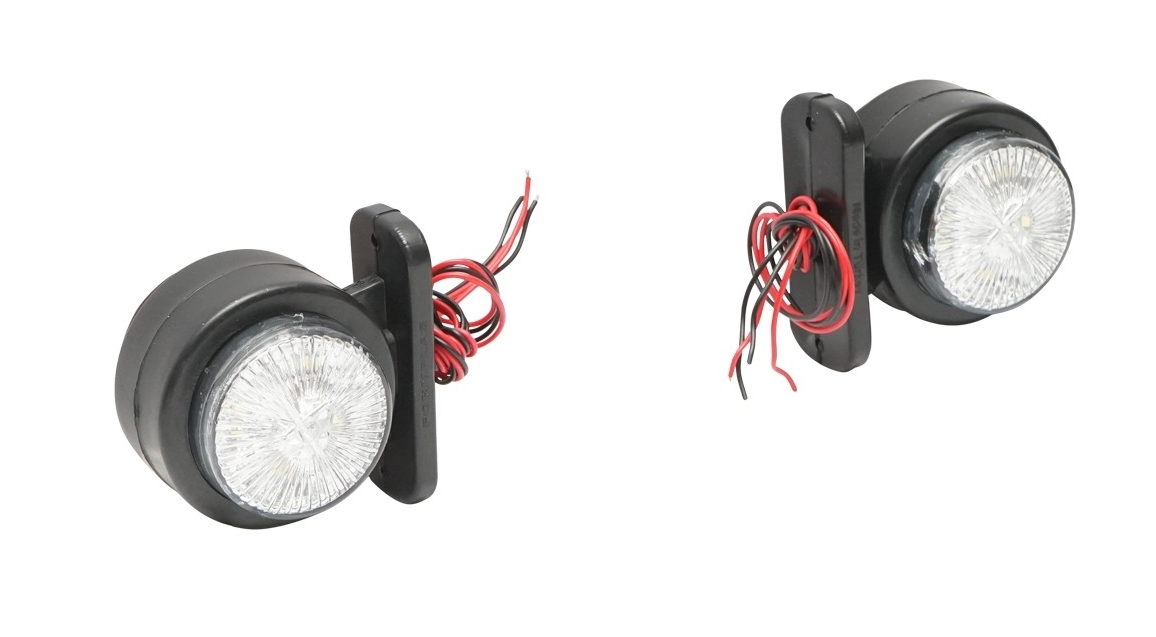 Set 2 Lampi laterale de gabarit cu LED 12/24V idealSTORE, Rosu-Alb, Inaltime 73mm