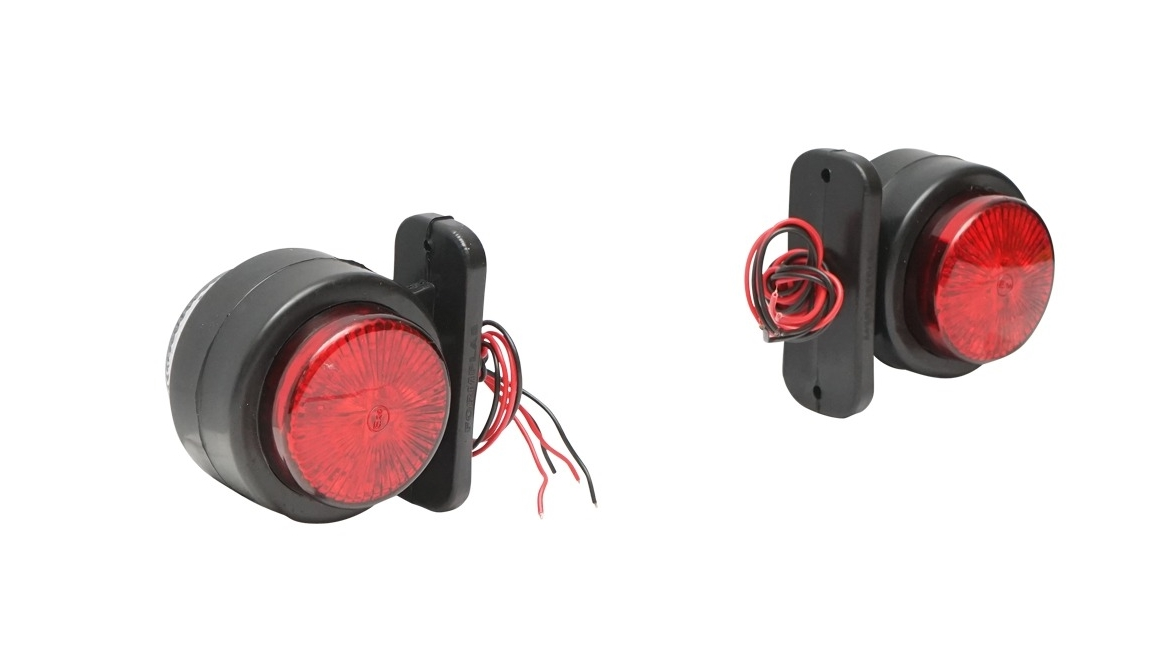 Set 2 Lampi laterale de gabarit cu LED 12/24V idealSTORE, Rosu-Alb, Inaltime 73mm