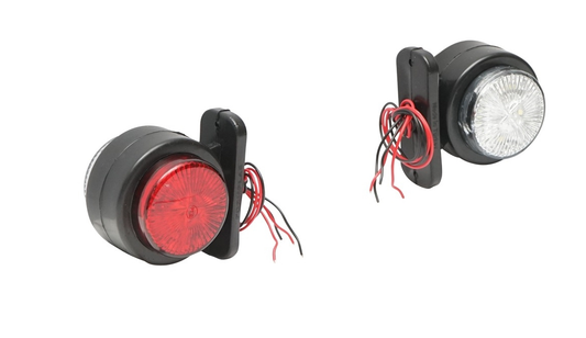 Set 2 Lampi laterale de gabarit cu LED 12/24V idealSTORE, Rosu-Alb, Inaltime 73mm