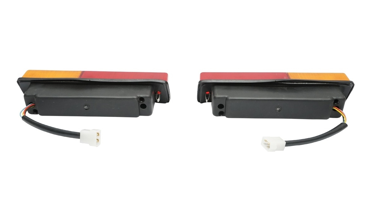 Set Lampi Spate 12V idealSTORE, Stop si Semnalizare Stanga / Dreapta 301x65x100mm, cu Cablaj, Echipata cu Becuri 12V