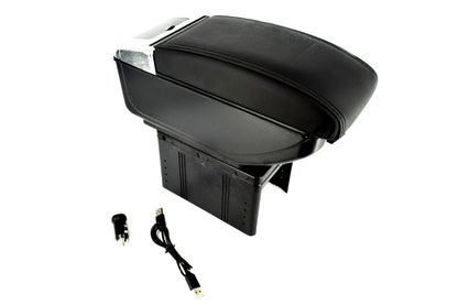 Cotiera Auto cu USB idealStore, 4 Usb-uri, 4 Led-uri Interioare, Suport de Prindere Reglabil, Universala