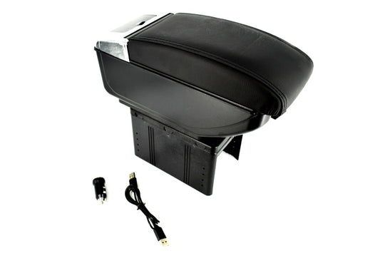 Cotiera Auto cu USB idealStore, 4 Usb-uri, 4 Led-uri Interioare, Suport de Prindere Reglabil, Universala