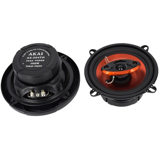 Set boxe audio AKAI 5 idealSTORE' AS-504TH, Dimensiune 13cm, Putere 100W, diamentru bobina 25mm, Tweeter 30mm