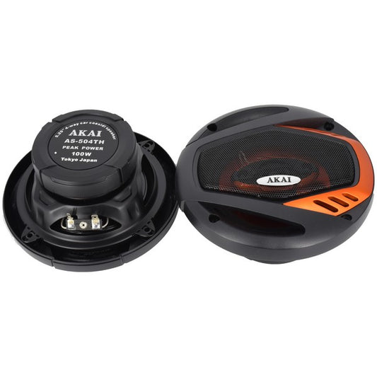Set boxe audio AKAI 5 idealSTORE' AS-504TH, Dimensiune 13cm, Putere 100W, diamentru bobina 25mm, Tweeter 30mm