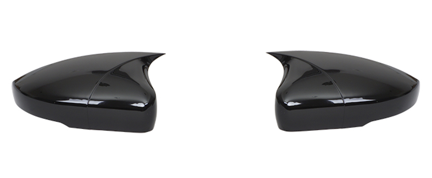 Set 2 Capace Oglinzi tip BATMAN idealSTORE pentru Volkswagen Polo MK5 2009-2017, culoare Piano Black - Negru Lucios, Montaj Usor, Rezistent UV, Material Premium
