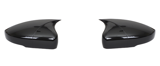 Set 2 Capace Oglinzi tip BATMAN idealSTORE pentru Volkswagen Polo MK5 2009-2017, culoare Piano Black - Negru Lucios, Montaj Usor, Rezistent UV, Material Premium