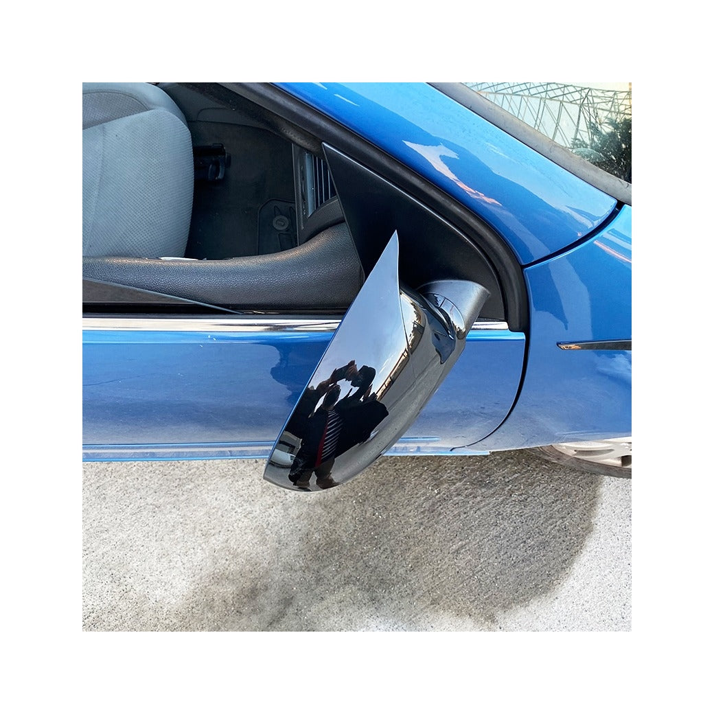 Set 2 Capace Oglinzi tip BATMAN idealSTORE pentru Volkswagen Golf V 2003-2009, culoare Piano Black - Negru Lucios, Montaj Usor, Rezistent UV, Material Premium