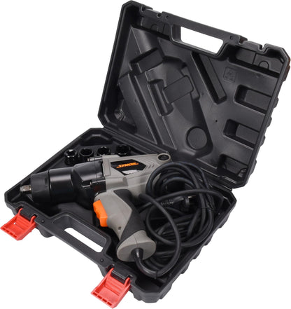 Set Pistol profesional IDL cu impact electirc pentru auto, Putere electrica de 1100W, Putere mecanica de 450Nm, Geanta si accesorii incluse