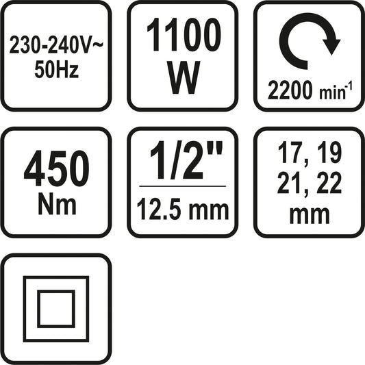 Set Pistol profesional IDL cu impact electirc pentru auto, Putere electrica de 1100W, Putere mecanica de 450Nm, Geanta si accesorii incluse
