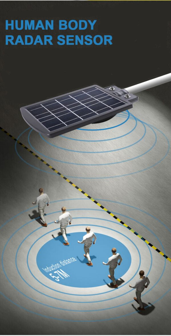 Proiector solar stradal IdealSTORE, putere 30W, Dimensiune proiector 393x210x55mm, Capacitate baterie 3.7V 2x2AH