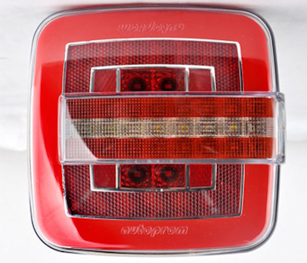 Lampa Stop idealSTORE, LED SMD, Patrata LED SMD, 5 Functii, putere 24V, cu Semnalizare Dinamica