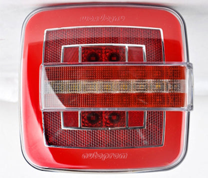 Lampa Stop idealSTORE, LED SMD, Patrata LED SMD, 5 Functii, putere 24V, cu Semnalizare Dinamica